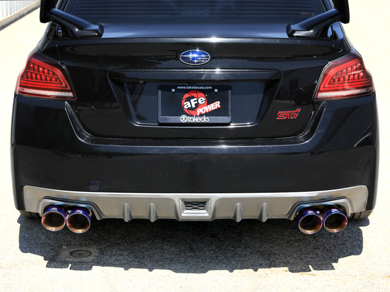 aFe Subaru WRX/STi 15-21 H4-2.0/2.5L Takeda 3in to 2-1/2in Stnlss Cat-Back Exhst w/ Blue Flame Tip