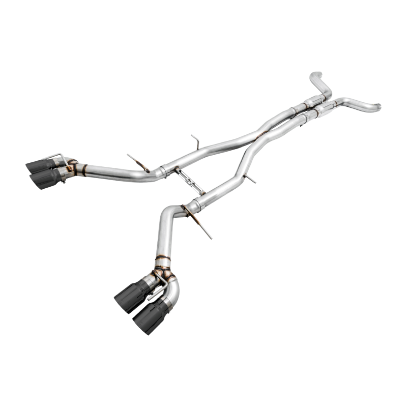 AWE Tuning Track Edition Resonated Cat-Back Exhaust w/Quad Diamond Black Tips - 16-19 Chevy Camaro SS