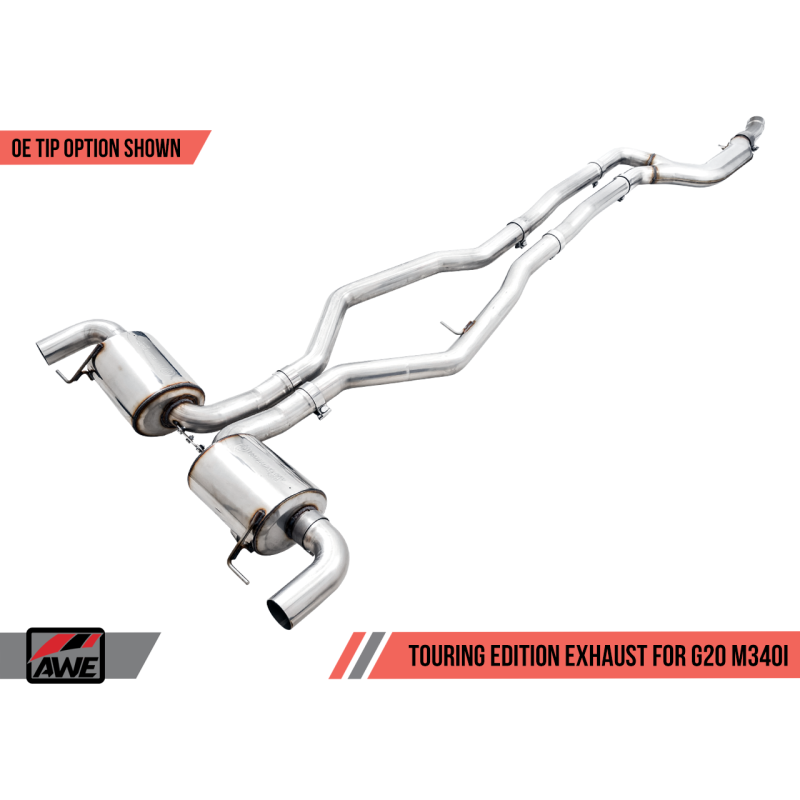 AWE Tuning 2019+ BMW M340i (G20) Non-Resonated Touring Edition Exhaust (Use OE Tips)