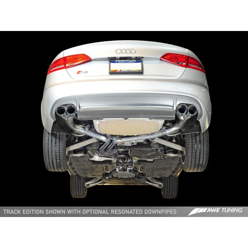 AWE Tuning Audi B8.5 S4 3.0T Track Edition Exhaust - Chrome Silver Tips (102mm)