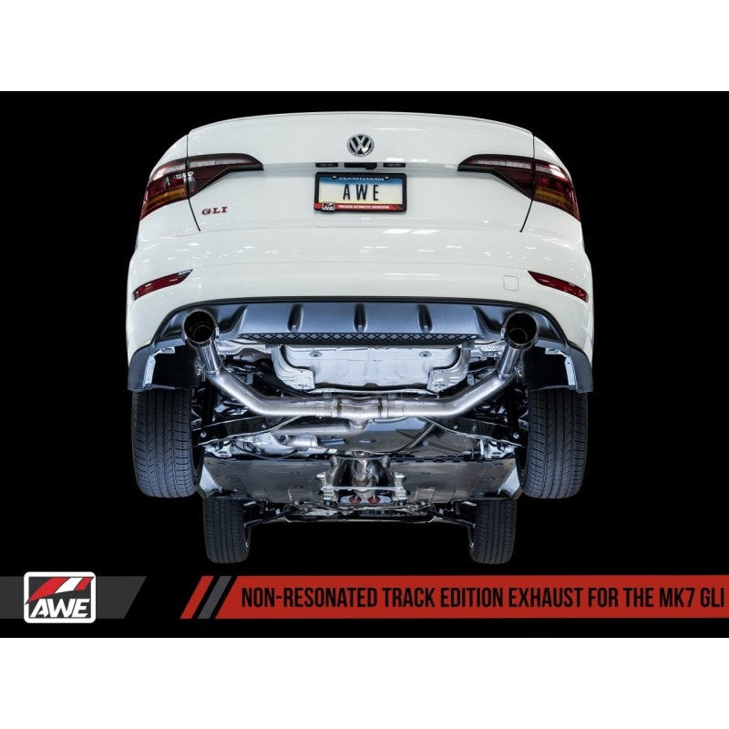 AWE Tuning Track Edition Exhaust w/Diamond Black Tips (Fits OEM DP) - 18-21 Volkswagen Jetta GLI MK7