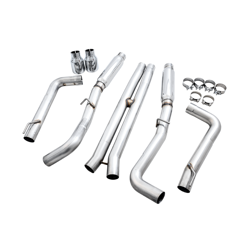 AWE Tuning Track Edition Exhaust w/Chrome Silver Tips - 2015+ Dodge Charger 6.4L/6.2L Supercharged