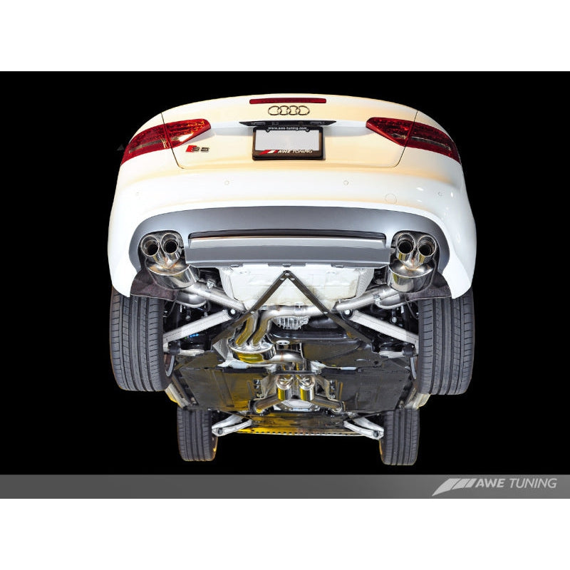 AWE Tuning Audi B8 / B8.5 S5 Cabrio Touring Edition Exhaust - Resonated - Chrome Silver Tips