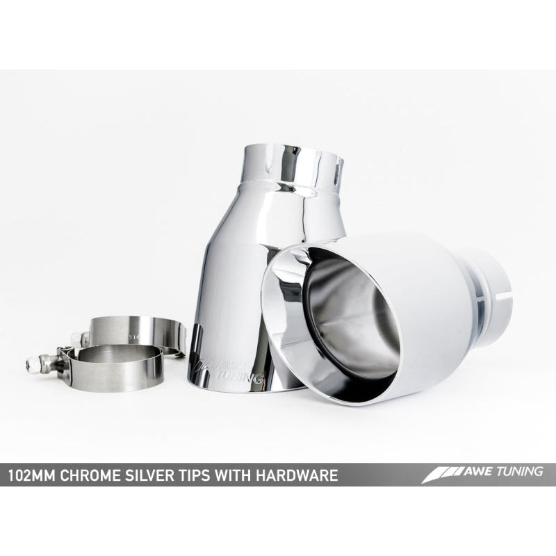 AWE Tuning Audi C7.5 A7 3.0T Touring Edition Exhaust - Quad Outlet Chrome Silver Tips