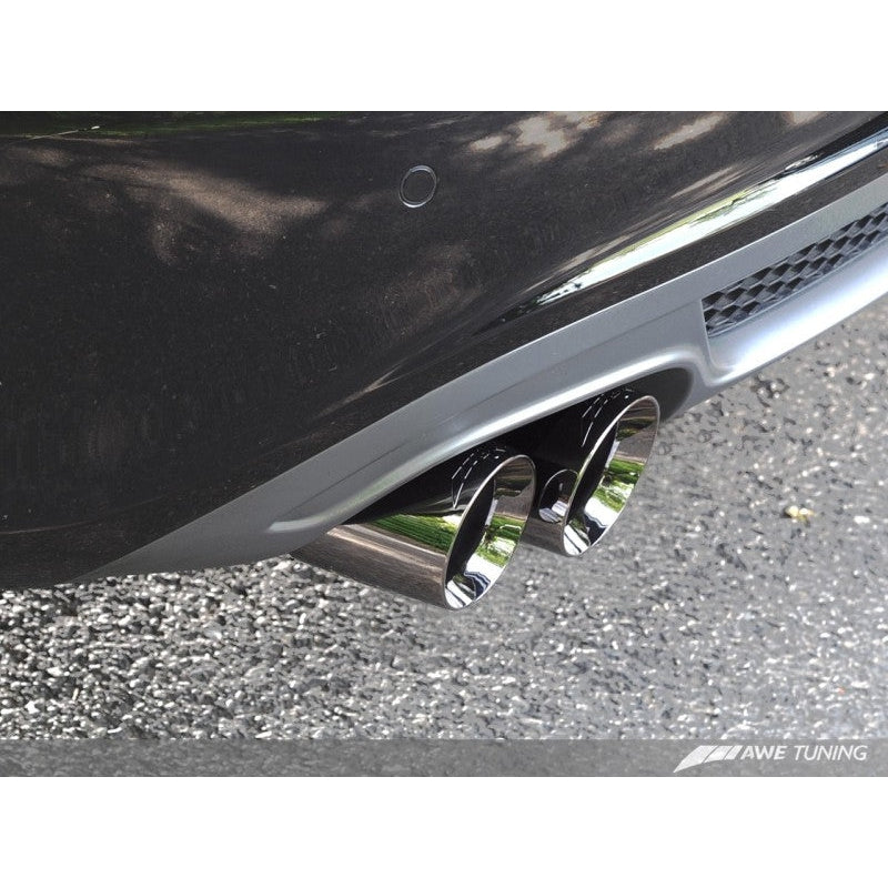AWE Tuning Audi B8 A4 Touring Edition Exhaust - Quad Tip Diamond Black Tips - Does not fit Cabriolet