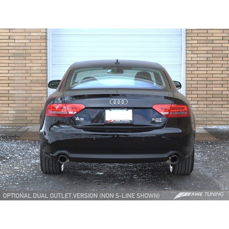 AWE Tuning Audi B8 A5 2.0T Touring Edition Exhaust - Dual Outlet Polished Silver Tips