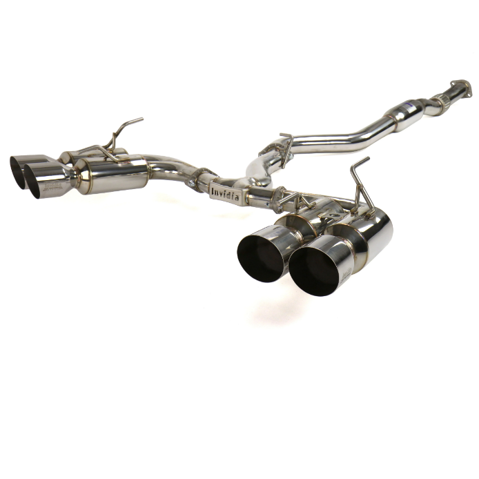 Invidia R400 Quad S.S.Tip Cat-back Exhaust - 08-14 Subaru STI 11-14 WRX Hatchback