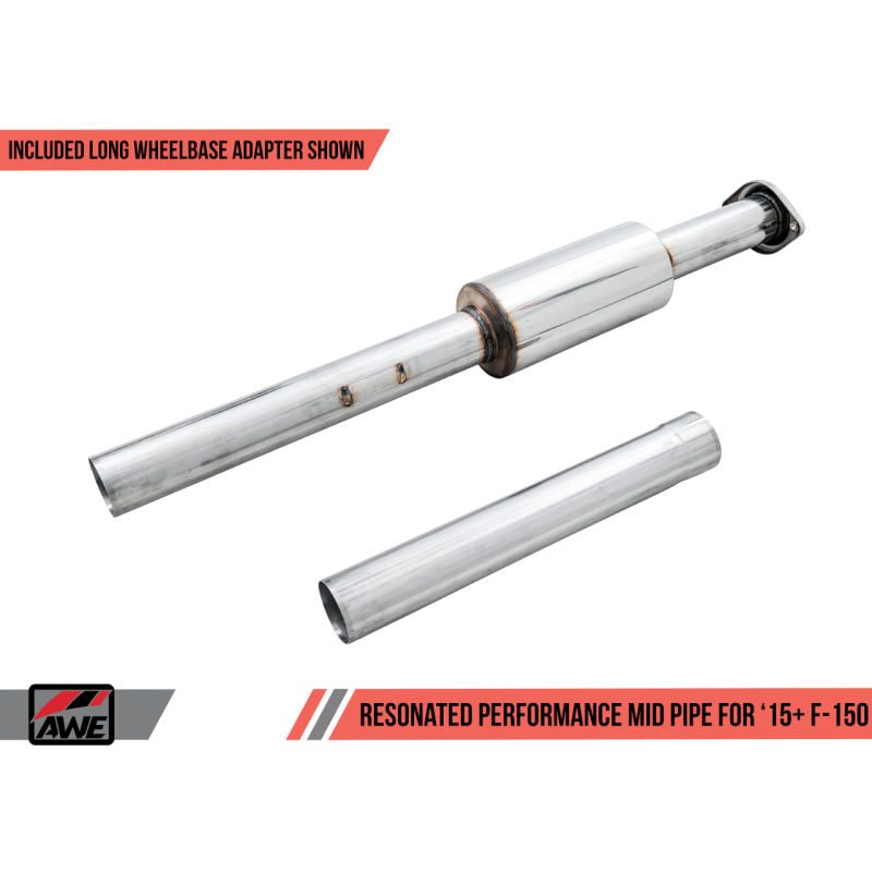 AWE Tuning Resonated Performance Mid Pipe - 2015+ Ford F-150