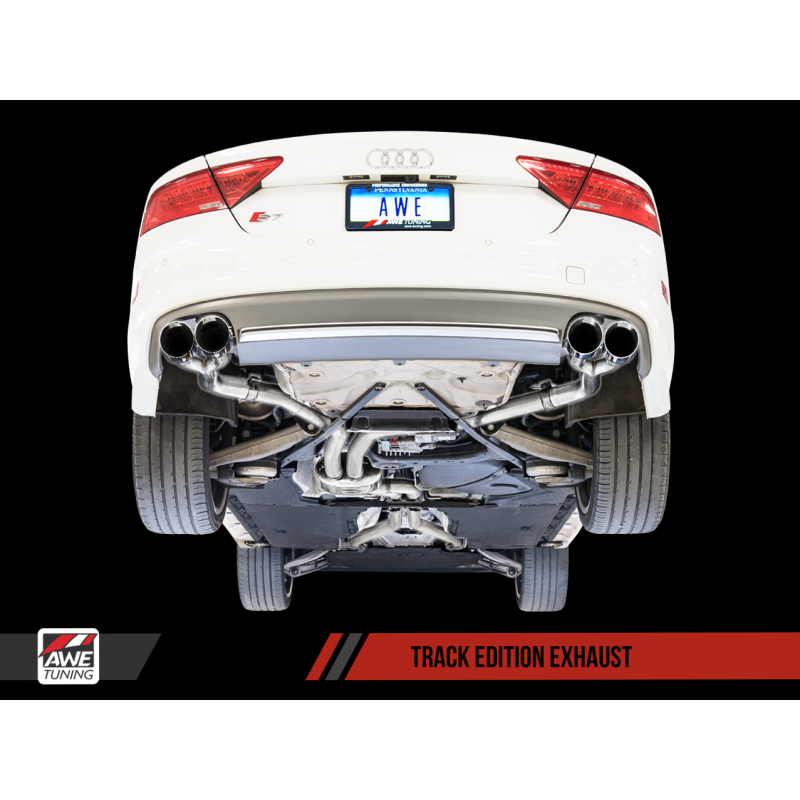 AWE Tuning Audi C7 / C7.5 S7 4.0T Track Edition Exhaust - Diamond Black Tips