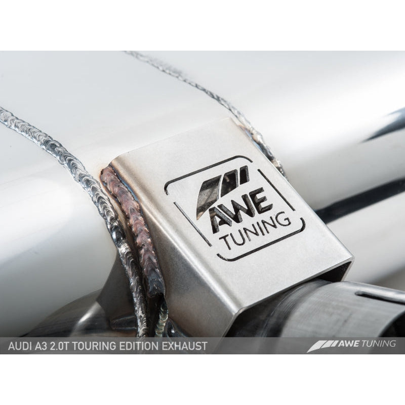 AWE Tuning Audi 8V A3 Touring Edition Exhaust - Dual Outlet Chrome Silver 90 mm Tips