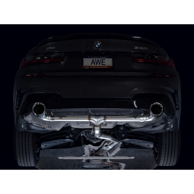 AWE Tuning Track Axle Back Exhaust w/ Chrome Silver Tips - 19-23 BMW 330i / 21-23 BMW 430i Base G2X