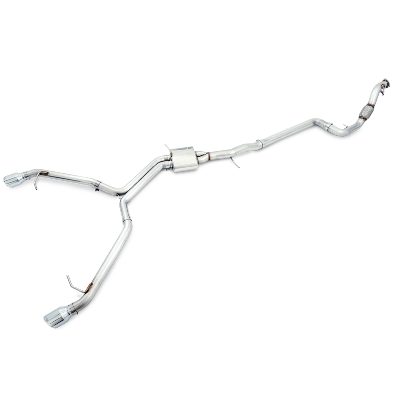 AWE Tuning Audi B9 A5 Touring Edition Exhaust Dual Outlet - Chrome Silver Tips (Includes DP)