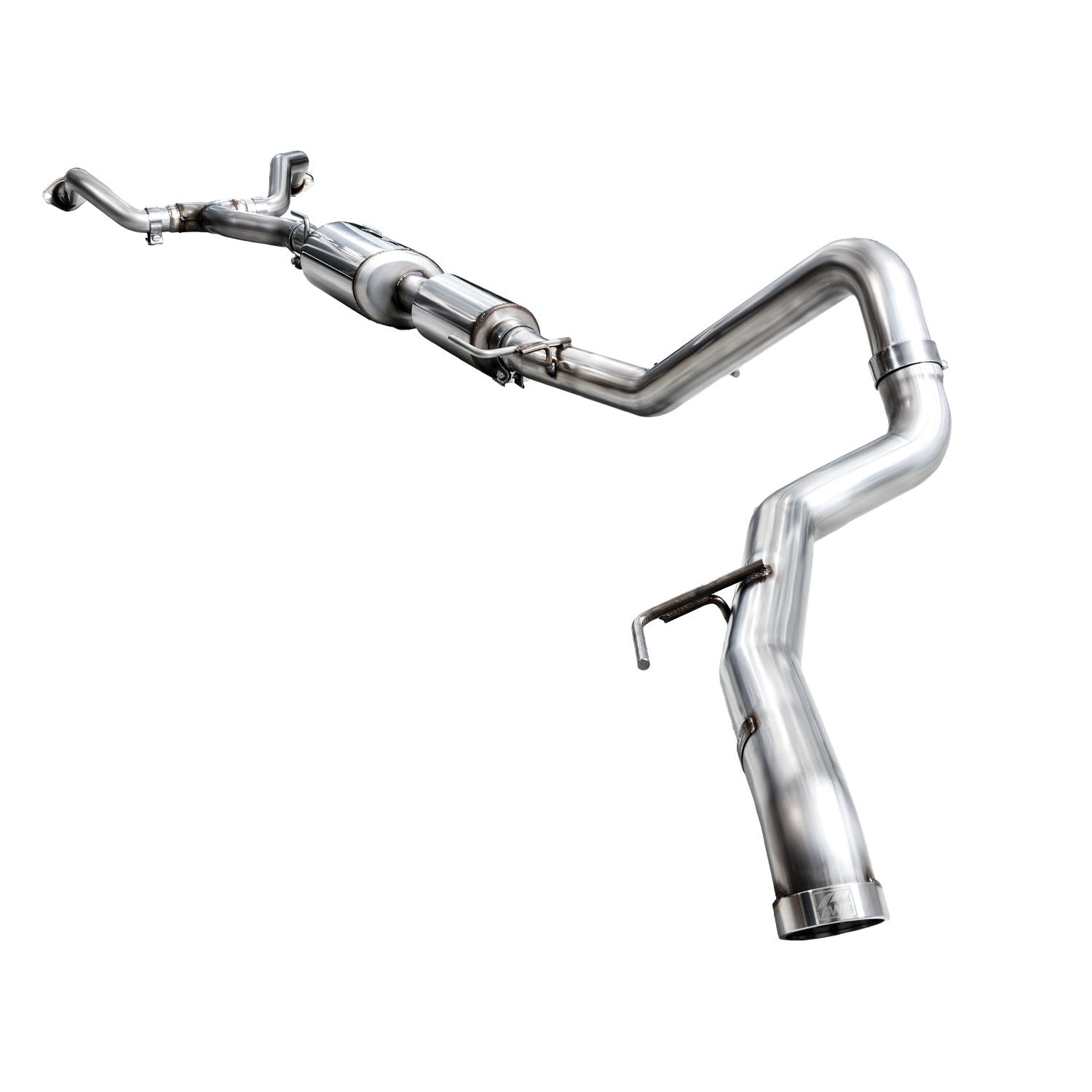 AWE Tuning 0FG Exhaust for 2022+ 3rd Gen Toyota Tundra - Dual Chrome Silver Tips