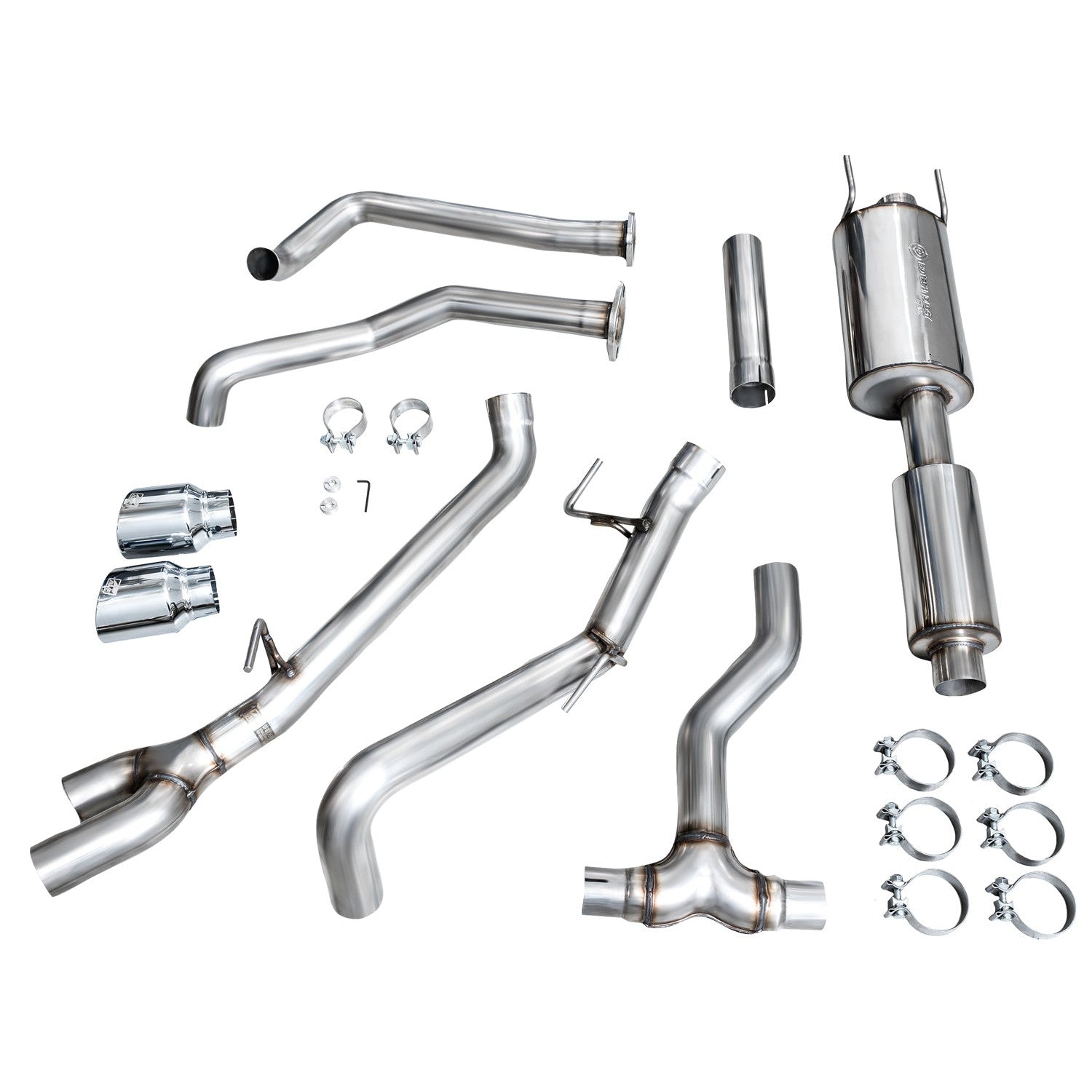 AWE Tuning 0FG Exhaust for 2022+ 3rd Gen Toyota Tundra - Dual Chrome Silver Tips