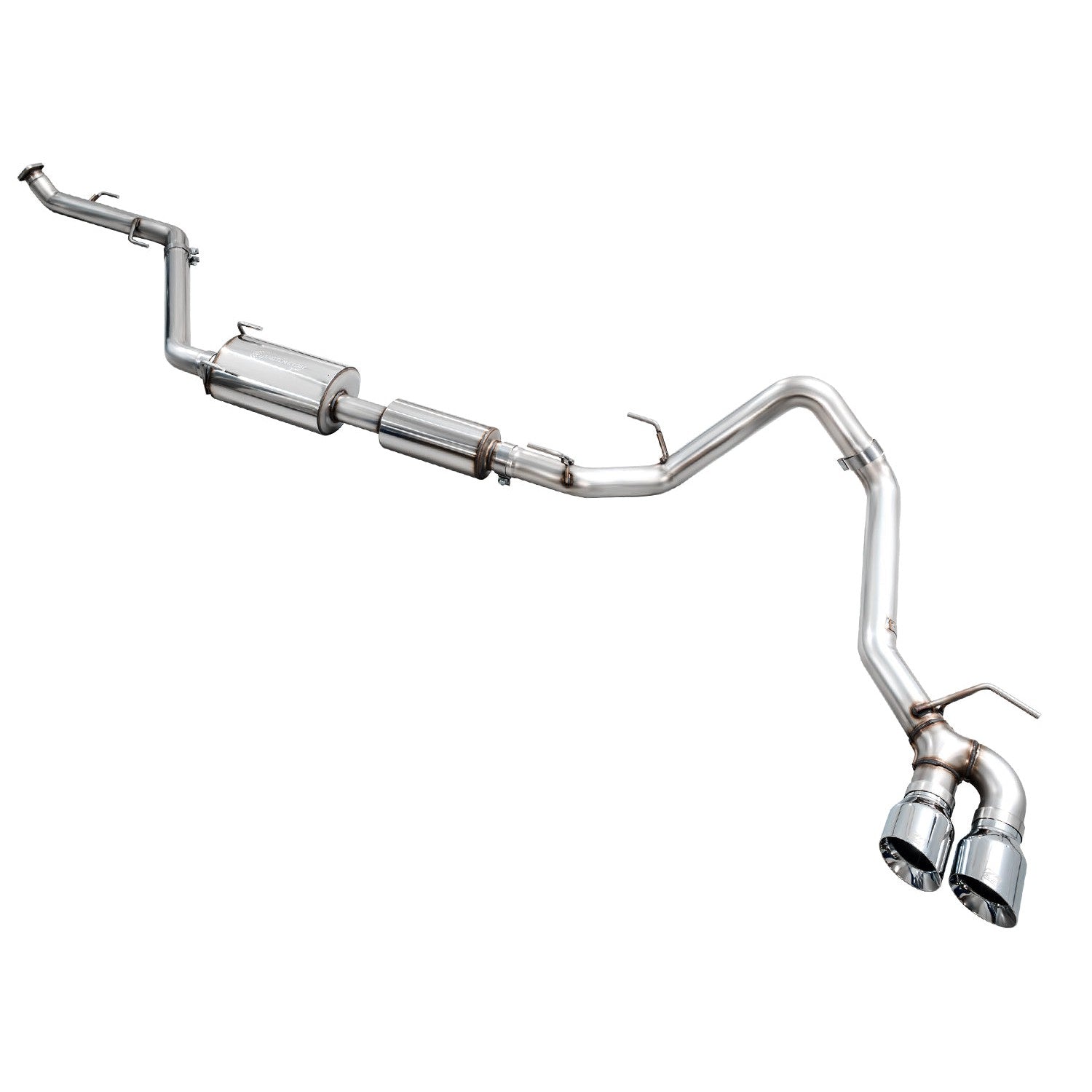 AWE Tuning 0FG Exhaust for 2024+ 4th Gen Toyota Tacoma - Dual Chrome Silver Tips