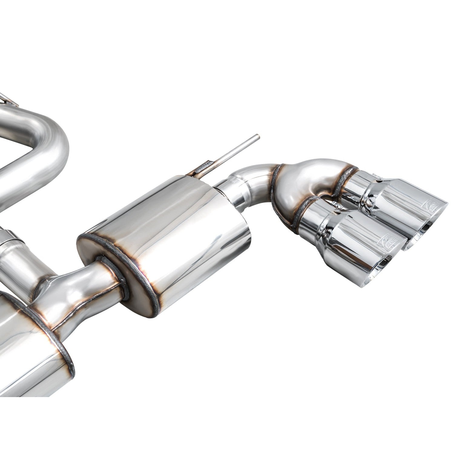 AWE Tuning Touring Edition Quad Exhaust for 2022+ Volkswagen MK8 Golf R - Chrome Silver Tips