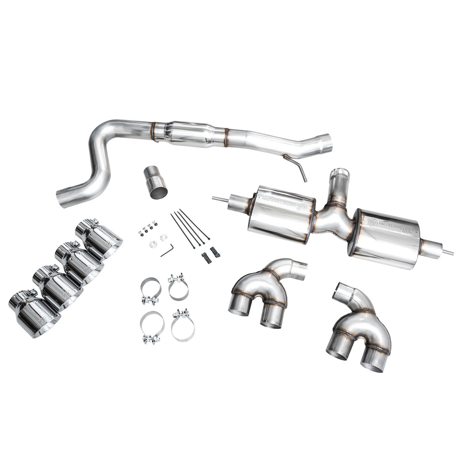 AWE Tuning Touring Edition Quad Exhaust for 2022+ Volkswagen MK8 Golf R - Chrome Silver Tips