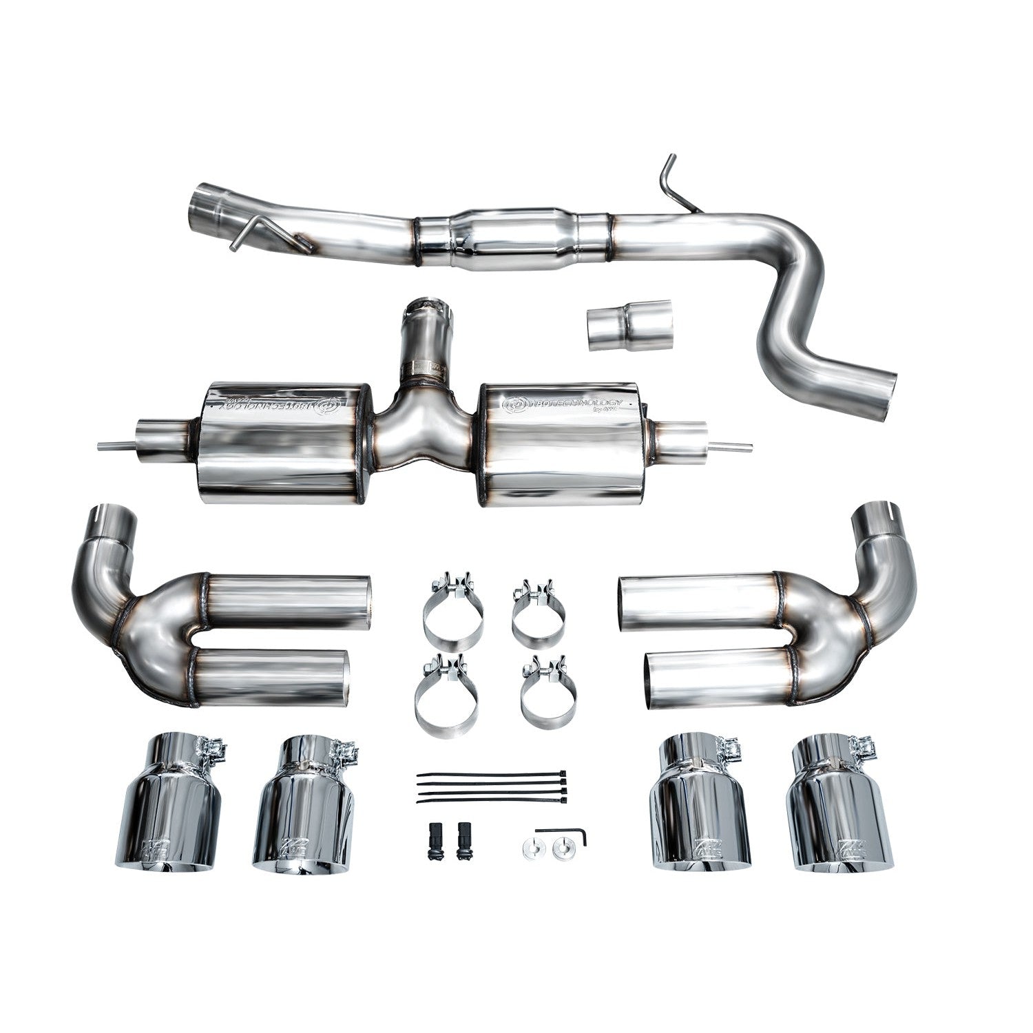 AWE Tuning Touring Edition Exhaust for 2022-2024 Audi 8Y S3 - Chrome Silver Tips