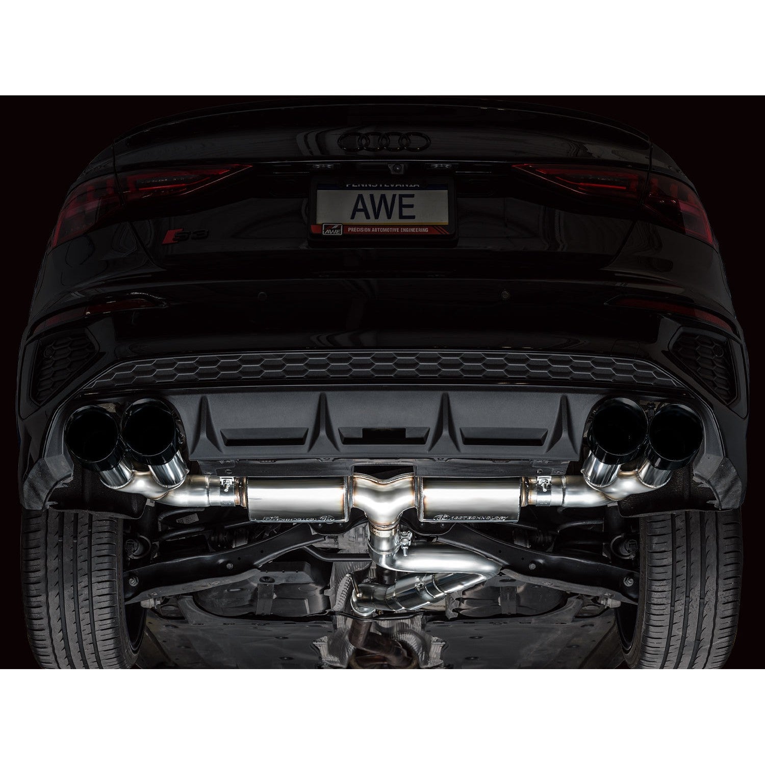 AWE Tuning Touring Edition Exhaust for 2022-2024 Audi 8Y S3 - Diamond Black Tips