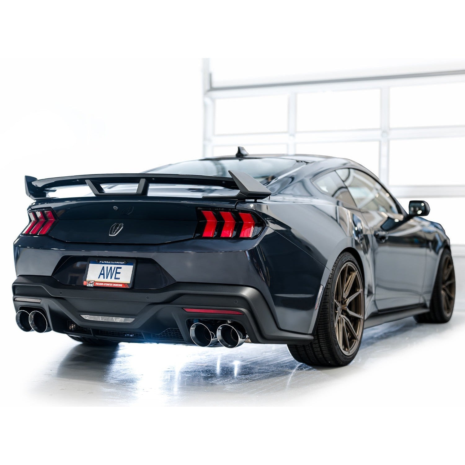 AWE Tuning Track Edition Catback Exhaust w/ Quad Chrome Silver Tips - 2024 Ford Mustang Dark Horse S650 RWD