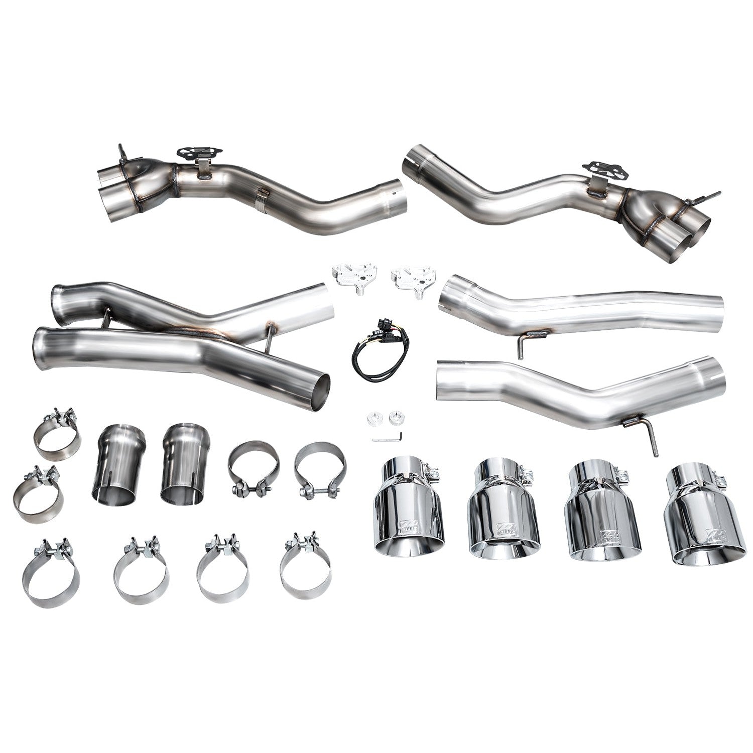 AWE Tuning Track Edition Exhaust - 2023-2024 BMW G87 M2 - Chrome Silver Tips