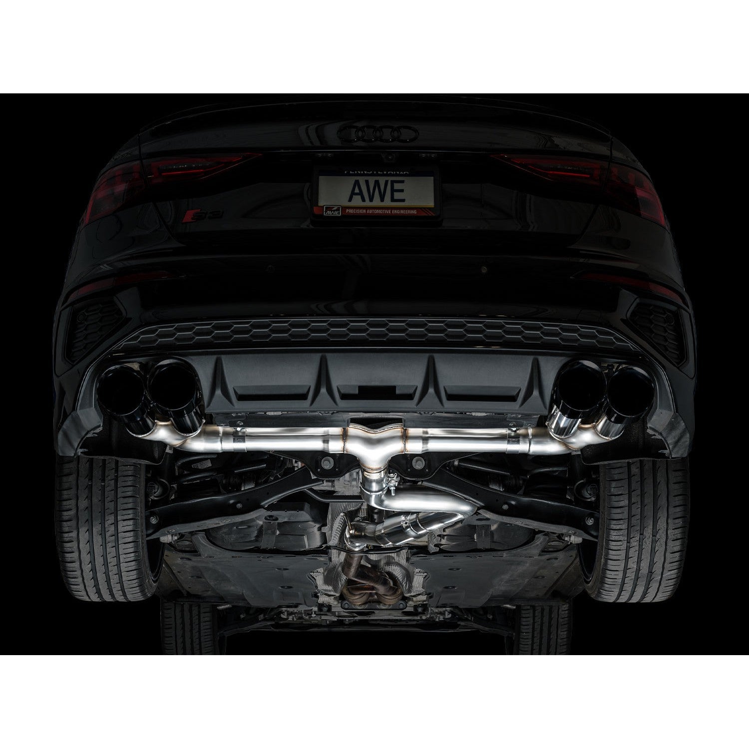 AWE Tuning Track Edition Exhaust for 2022-2024 Audi 8Y S3 - Diamond Black Tips