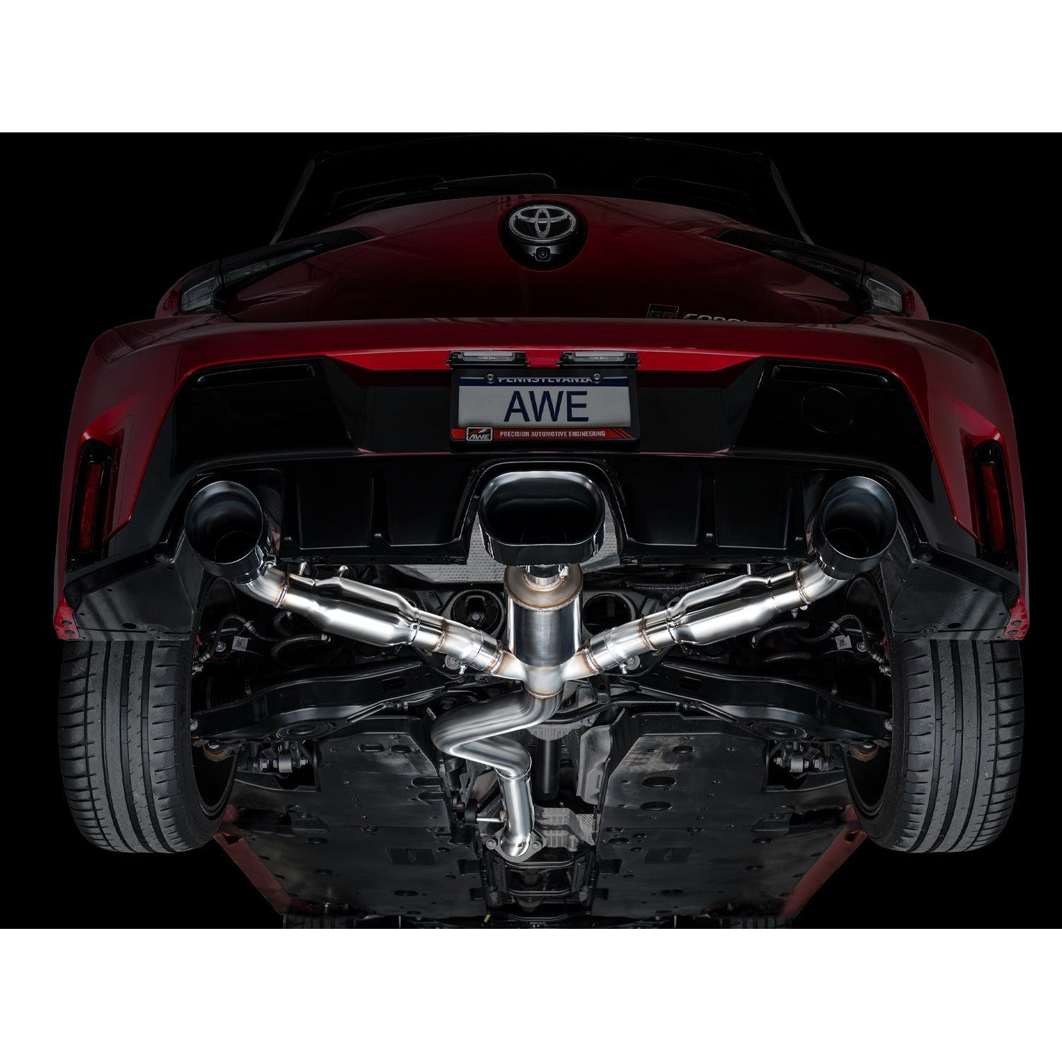 AWE Tuning Track Edition Exhaust for 2023+ Toyota GR Corolla - Diamond Black Tips