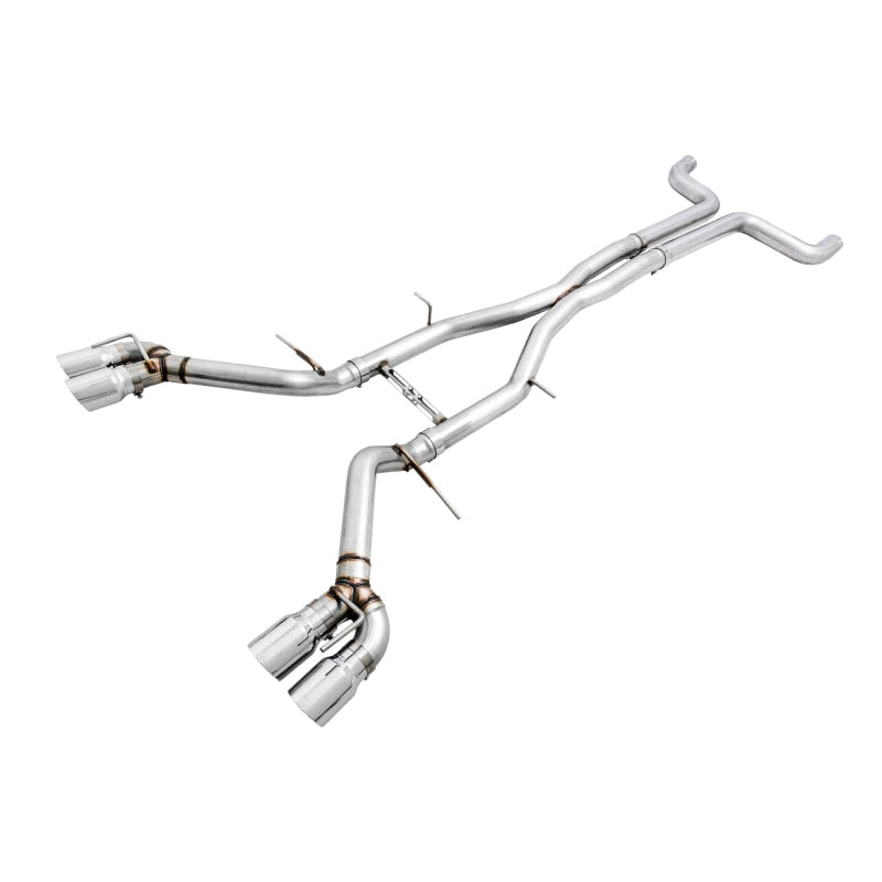 AWE Tuning Track Edition Non-Res Cat-Back Exhaust w/Quad Chrome Silver Tips - 16-19 Chevy Camaro SS