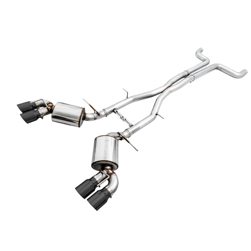 AWE Tuning Touring Edition Non-Res Cat-Back Exhaust w/Quad Diamond Black Tips - 16-19 Chevy Camaro SS