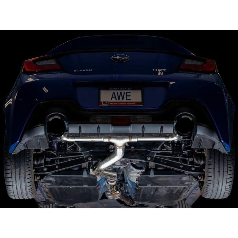 AWE Tuning Track Edition Cat-Back Exhaust w/ Diamond Black Tips - Subaru BRZ / Toyota GR86 / Toyota 86