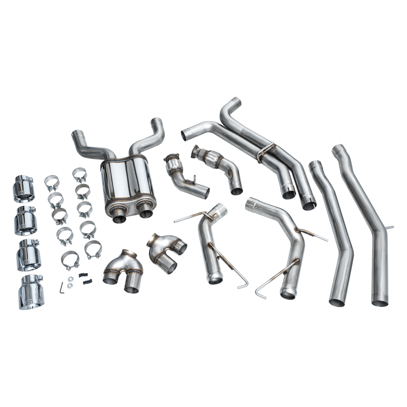 AWE Tuning Track Edition Exhaust w/Chrome Silver Tips - 19-23 Audi C8 S6/S7 2.9T V6 AWD