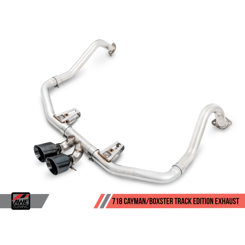 AWE Tuning Porsche 718 Boxster / Cayman Track Edition Exhaust - Diamond Black Tips