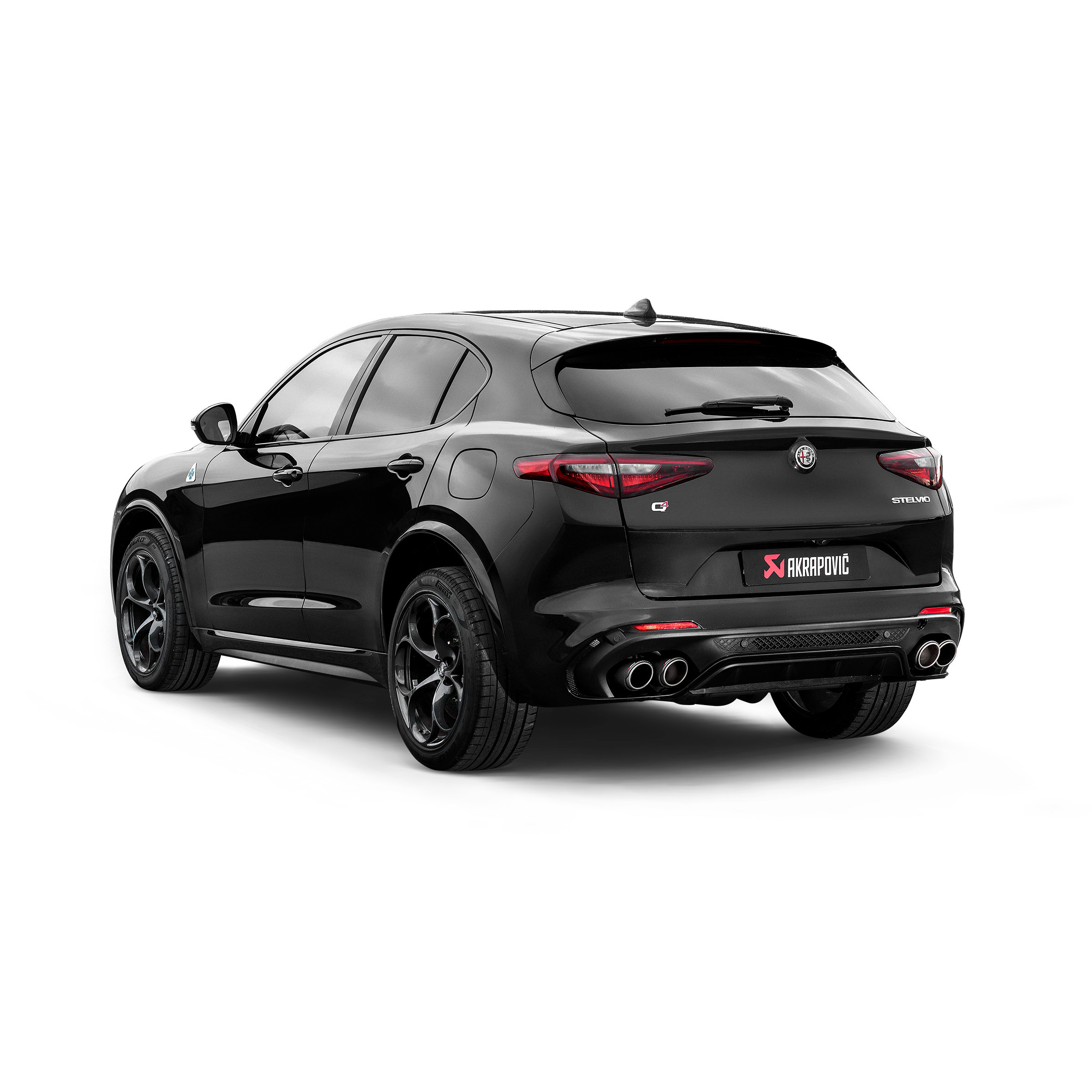 Akrapovič Slip-On Line Exhaust (Titanium) w/Carbon Tips - 2017+ Alfa Romeo Stelvio Quadrifoglio
