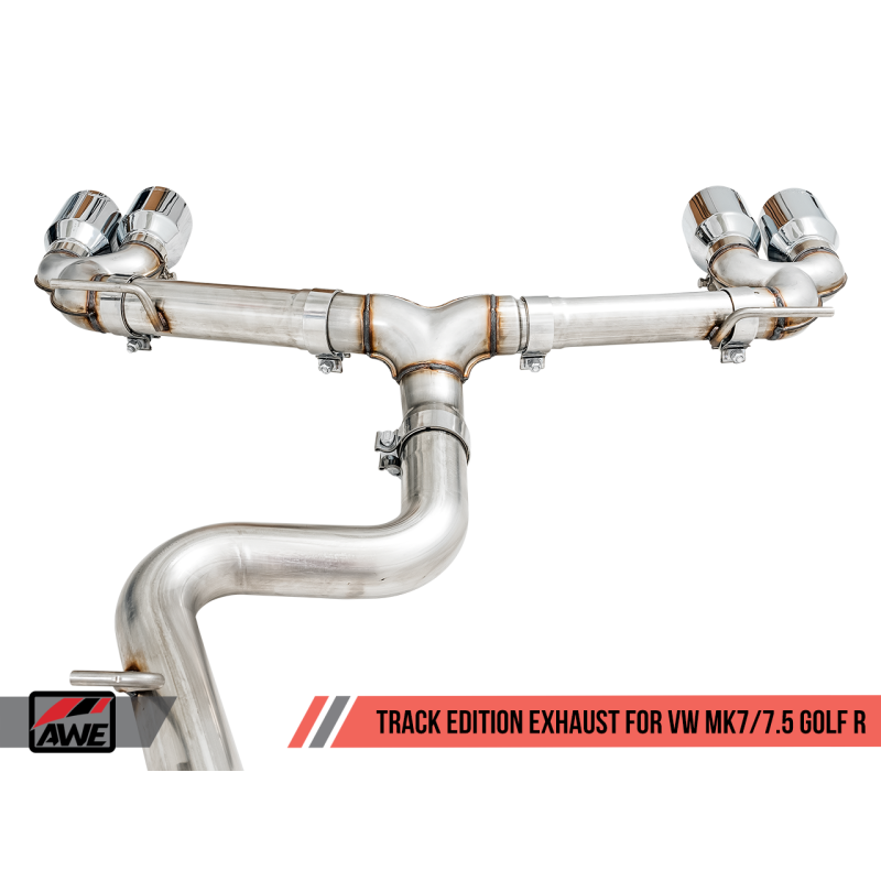 AWE Tuning Mk7 Golf R Track Edition Exhaust w/Chrome Silver Tips 102mm