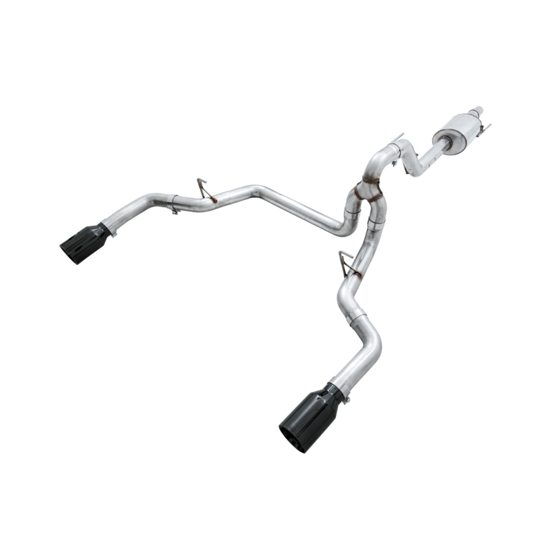 AWE Tuning 0FG Dual Exit Performance Exhaust System w/5in Diamond Black Tips - 2015+ Ford F-150
