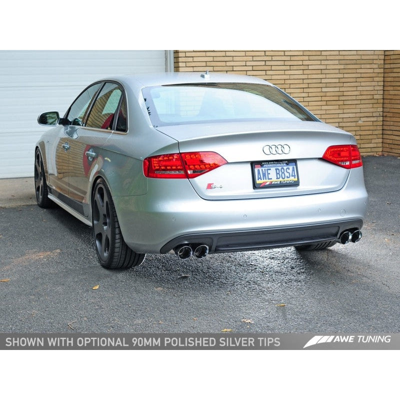 AWE Tuning Audi B8 / B8.5 S4 3.0T Touring Edition Exhaust - Chrome Silver Tips (90mm)