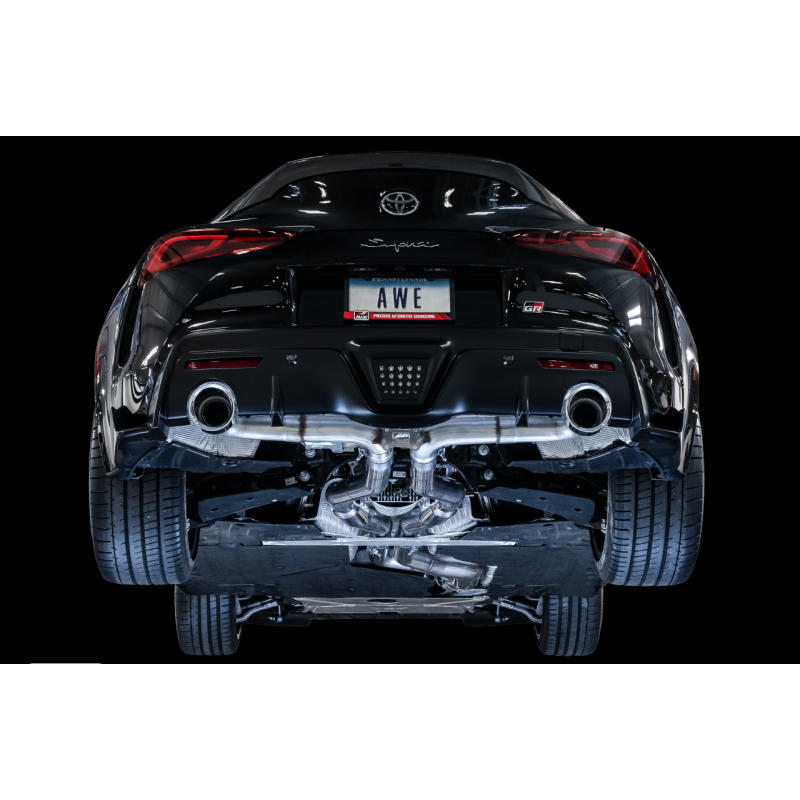 AWE Tuning 2020+ Toyota Supra A90 Track Edition Exhaust - 5in Chrome Silver Tips