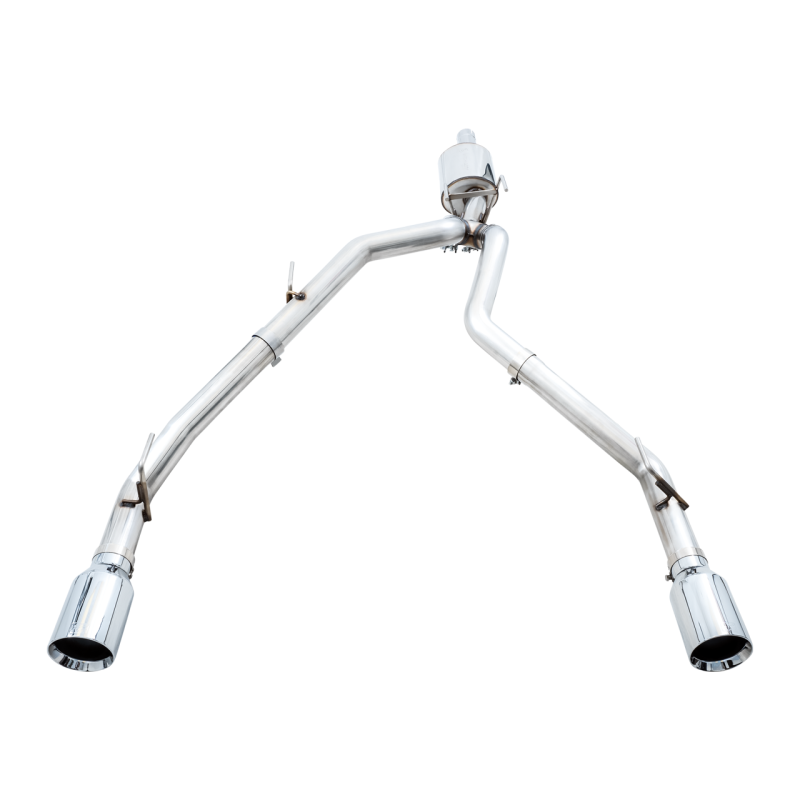 AWE Tuning 0FG Dual Rear Exit Cat-Back Exhaust w/ Chrome Silver Tips - 09-18 RAM 1500 5.7L (w/o Cutout)