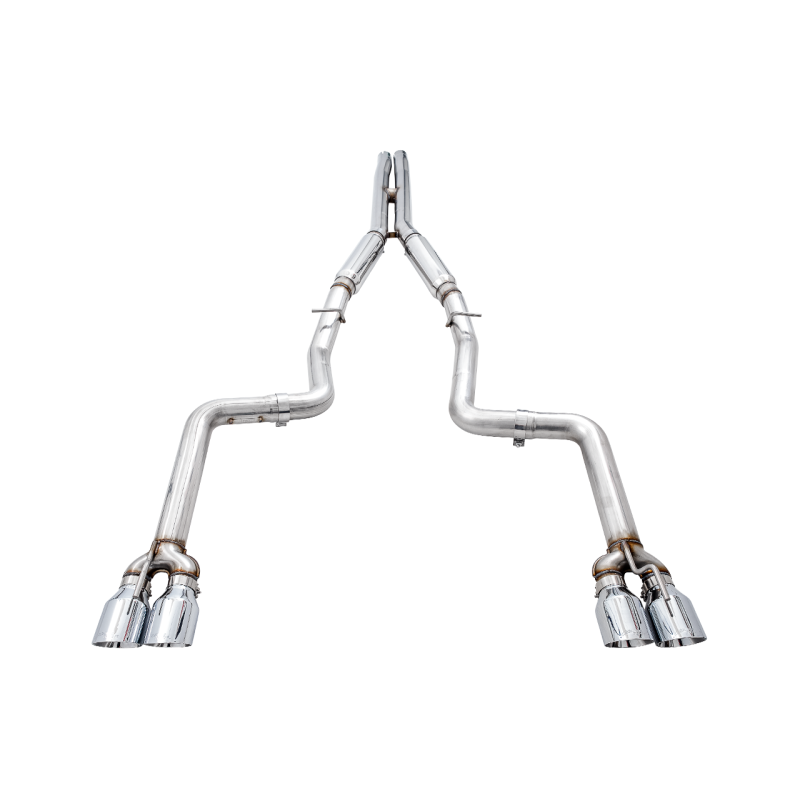 AWE Tuning Track Edition Exhaust w/Quad Chrome Silver Tips - 2015+ Dodge Challenger 6.4L/6.2L SC