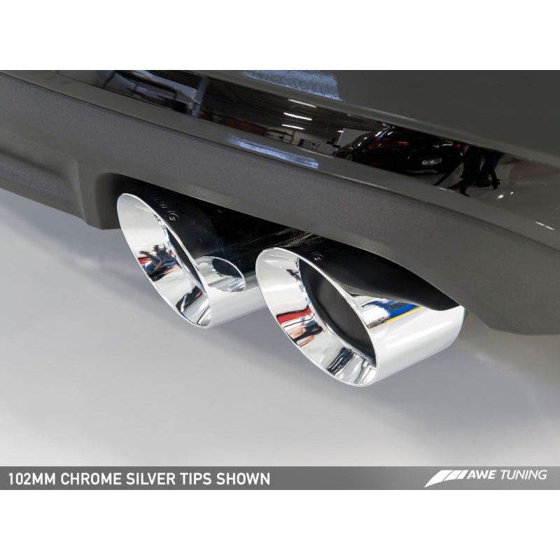 AWE Tuning Audi C7.5 A6 3.0T Touring Edition Exhaust - Quad Outlet Chrome Silver Tips