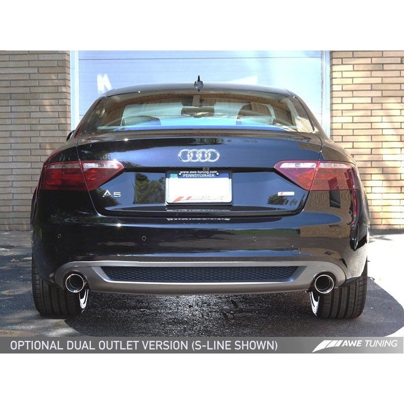 AWE Tuning Audi B8 A5 2.0T Touring Edition Exhaust - Dual Outlet Polished Silver Tips