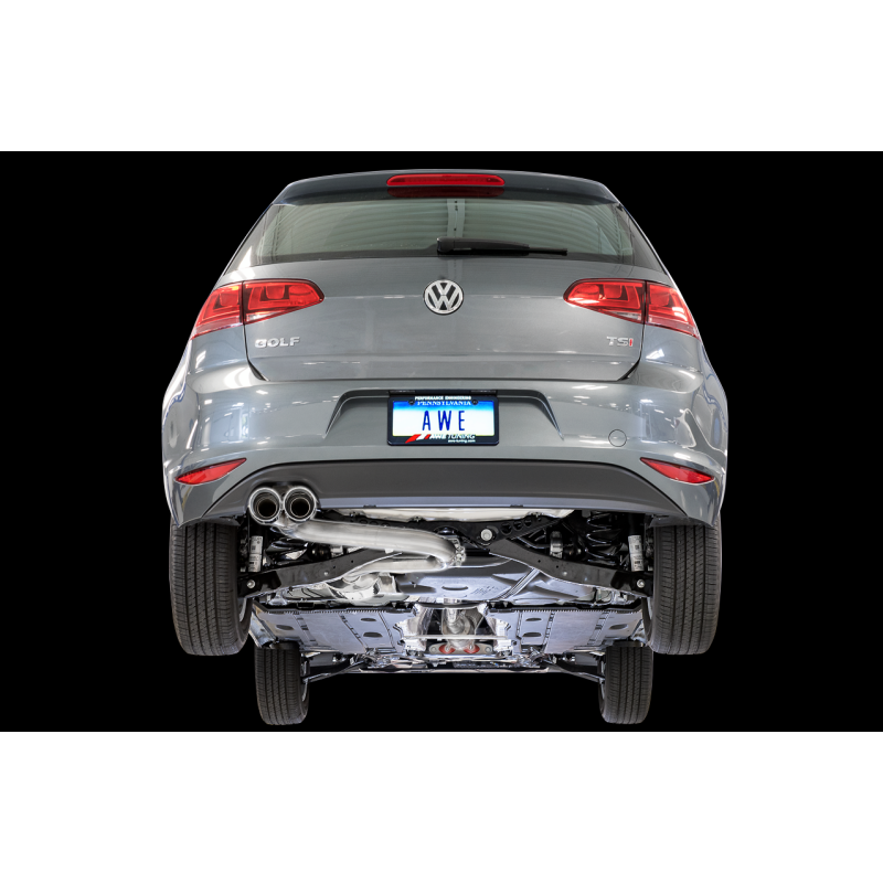 AWE Tuning VW MK7 Golf 1.8T Track Edition Exhaust w/Chrome Silver Tips (90mm)