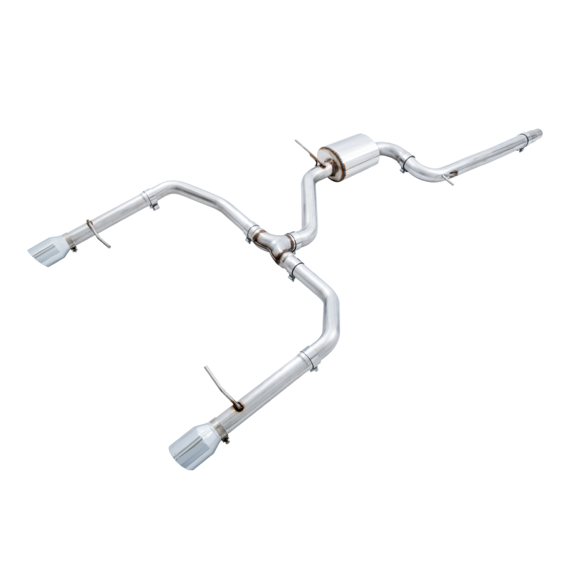 AWE Tuning Track Exhaust w/Chrome Silver Tips (Fits High-Flow DP) - 18-21 Volkswagen Jetta GLI MK7