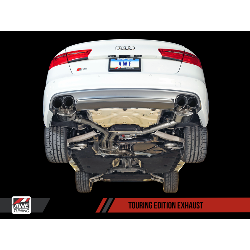 AWE Tuning Audi C7 / C7.5 S6 4.0T Touring Edition Exhaust - Polished Silver Tips