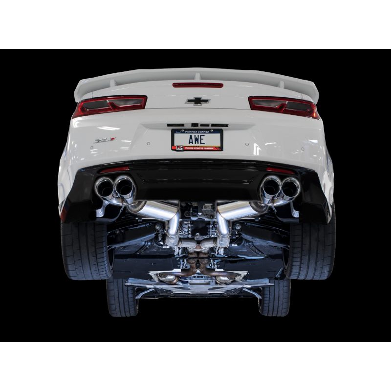 AWE Tuning Touring Edition Axle-back Exhaust w/Quad Chrome Silver Tips - 16-19 Chevrolet Camaro SS