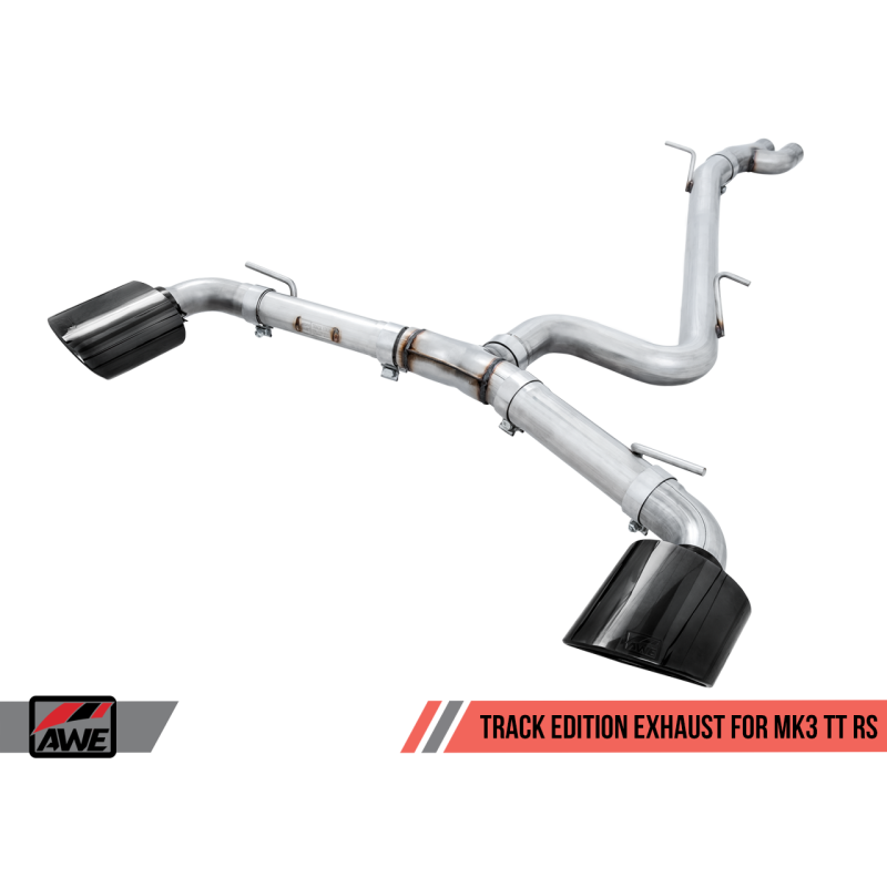 AWE Tuning Track Edition Exhaust w/Diamond Black RS-Style Tips - 18-19 Audi TT RS 8S/R MK3 2.5L Turbo