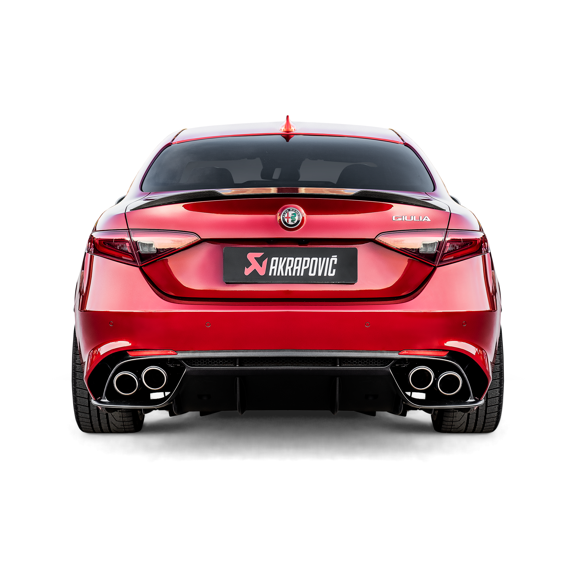 Akrapovič Slip-On Line Exhaust (Titanium) w/Carbon Tips - 2016-2020 Alfa Romeo Giulia Quadrifoglio