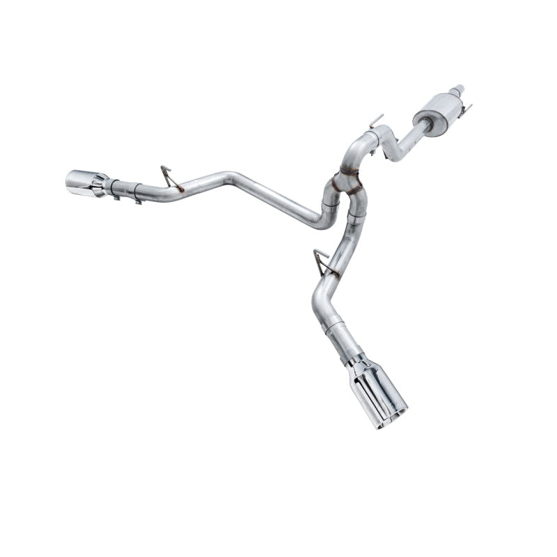 AWE Tuning 0FG Dual Exit Performance Exhaust System w/5in Chrome Silver Tips - 2015+ Ford F-150