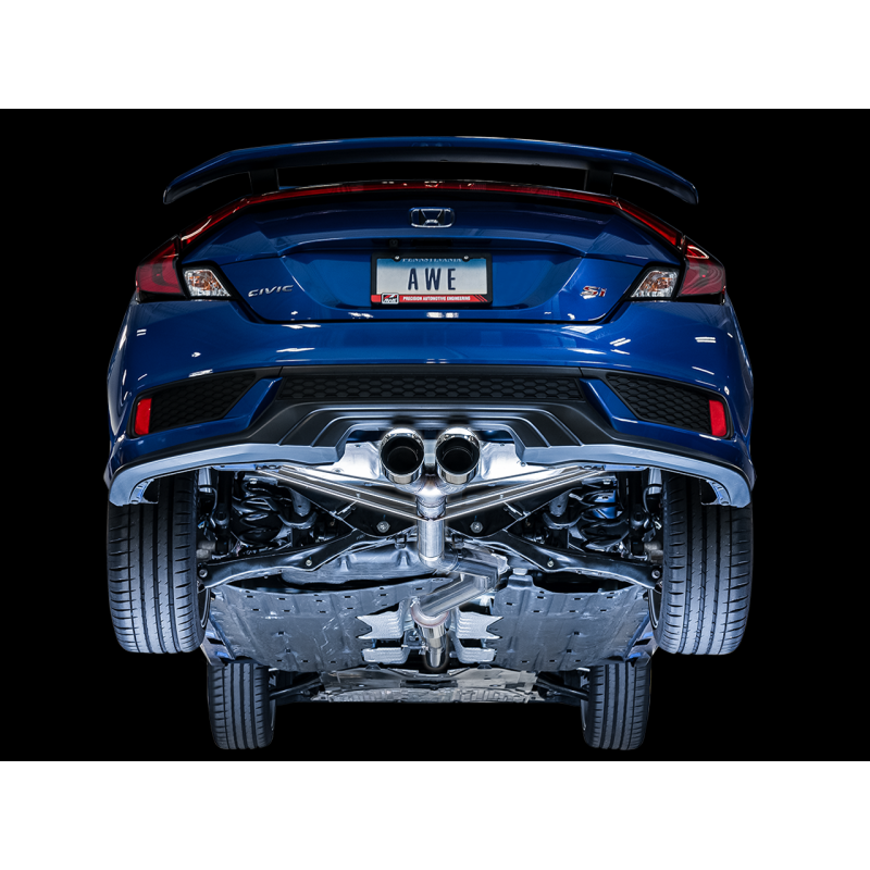 AWE Tuning 2016+ Honda Civic Si Track Edition Exhaust w/Front Pipe & Dual Chrome Silver Tips