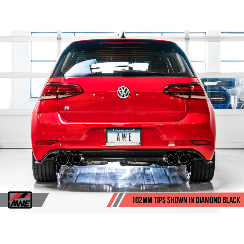 AWE Tuning MK7.5 Golf R Track Edition Exhaust w/Diamond Black Tips 102mm